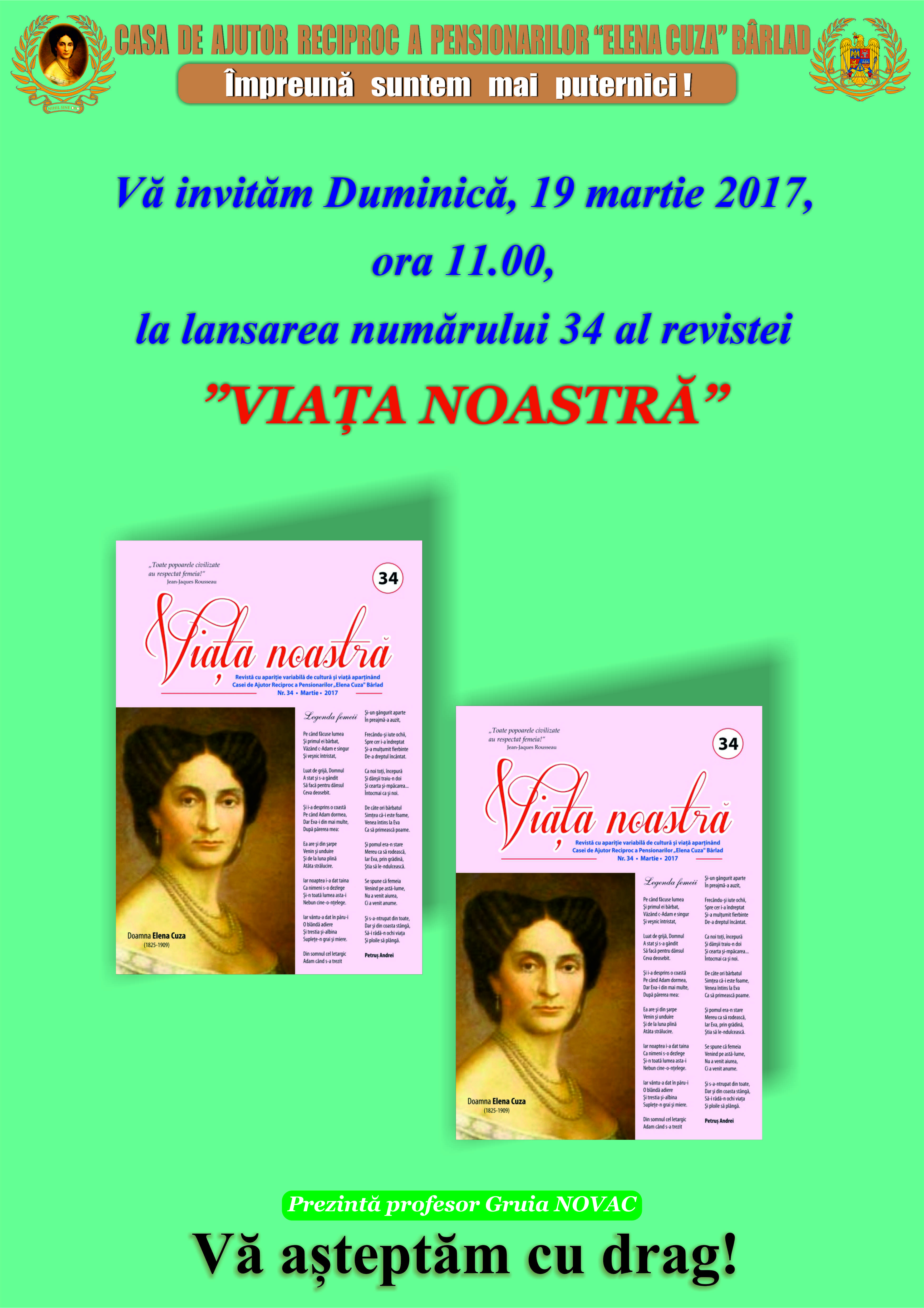 Lansarea numărului 34 al revistei Viața Noastră